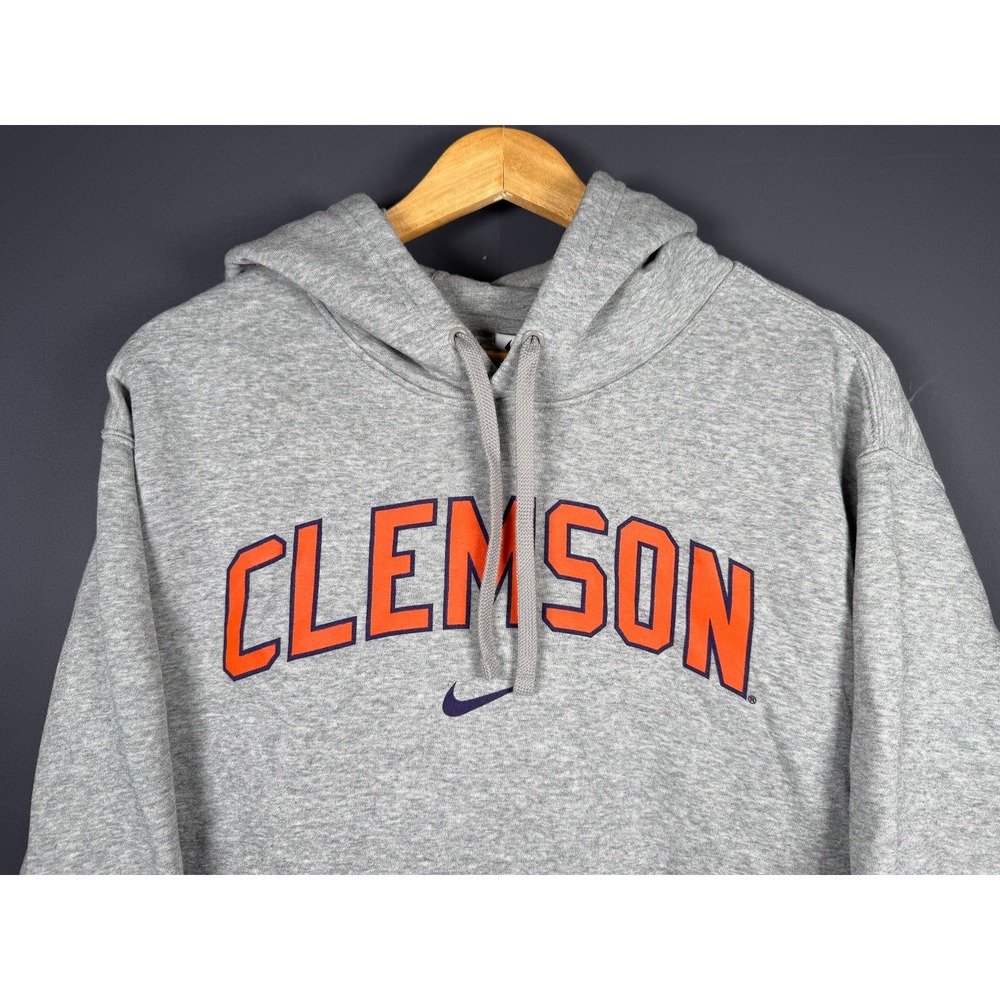 Nike Clemson Tigers Hoodie Mens XXL Gray Orange Pullover Sweatshirt NCAA Fleece